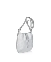 Joanna Maxham Tulip Leather Crossbody Bag (Silver)