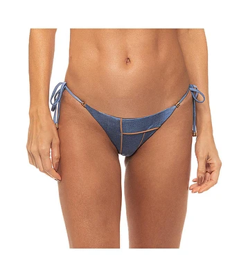 Guria Beachwear Women's Contrast Detail Reversible Tie Side Bikini Bottom