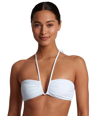 Lauren Ralph Women's Shirred V-Wire Bandeau Bikini Top