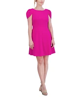 Jessica Howard Petite Draped-Sleeve Fit & Flare Dress