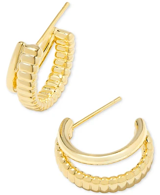 Kendra Scott Small Smooth & Textured Double-Row Hoop Earrings, 0.72"