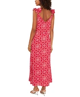 Vince Camuto Women's Medallion-Print Sleeveless Maxi Dress