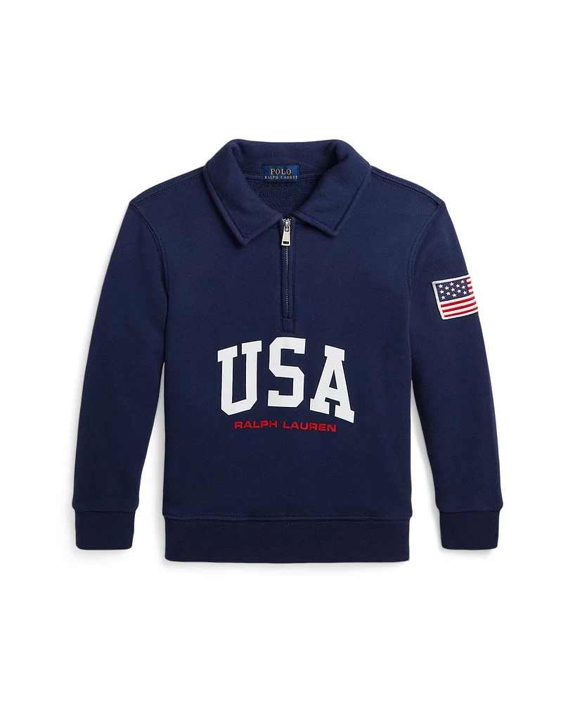 Polo Ralph Lauren Toddler and Little Boys "Usa" Terry Quarter-Zip Sweatshirt