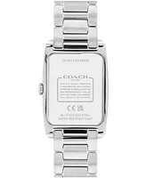 Coach Women's Reese Rainbow Silver-Tone Stainless Steel and Rainbow Crystal Watch 24mm