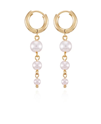 T Tahari Gold-Tone Imitation Pearl Drop Dangle Earrings
