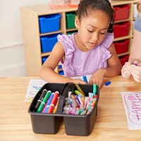 ECR4Kids 3-Compartment Storage Caddy, Grey, 6-Pack