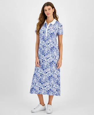 Tommy Hilfiger Women's Floral-Print Short-Sleeve Dress