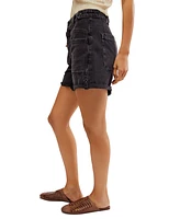 Free People Women's Palmer High Rise Roll Cuff Cotton Denim Shorts