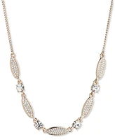 Givenchy Silver-Tone Pave & Crystal Statement Necklace, 16" + 3" extender