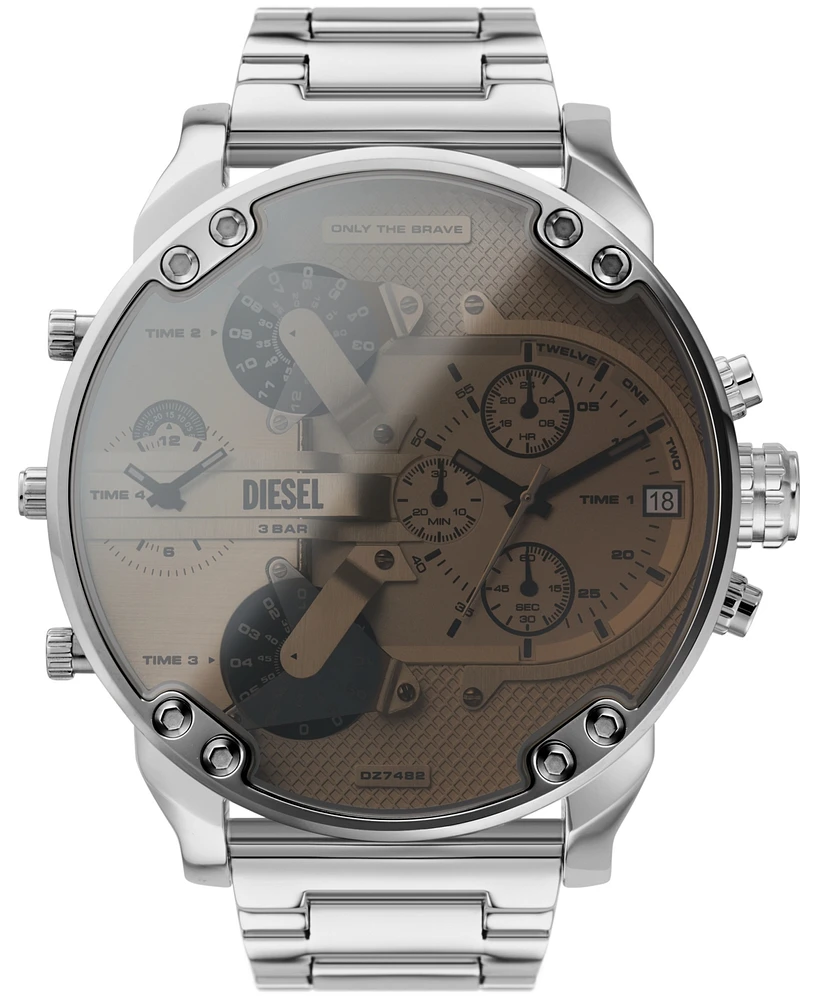 Diesel Men's Mr. Daddy 2.0 Chronograph Silver-Tone Stainless Steel Watch 57mm