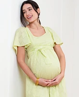 Seraphine Women's Maternity Cotton Broderie and Nursing Dress