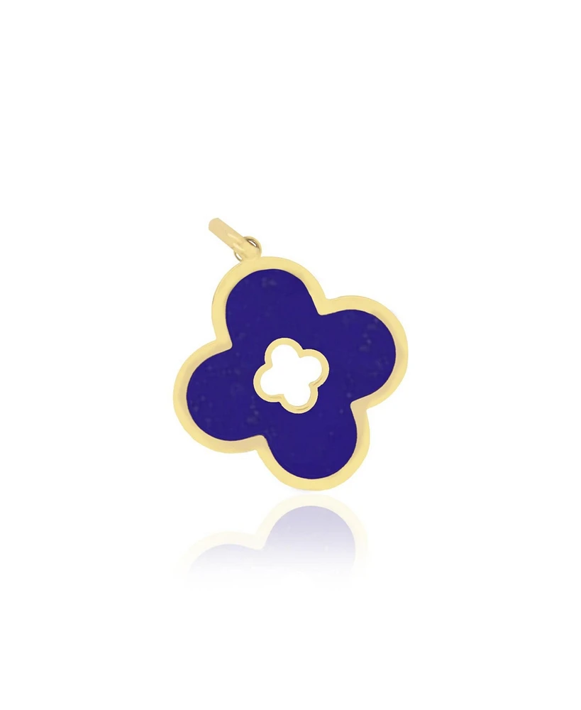 The Lovery Lapis Clover Cut Out Charm 14K Gold