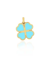 The Lovery Turquoise Lucky Clover Charm 14K Gold 13 millimeters