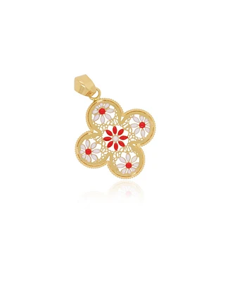 The Lovery Floral Enamel Clover Charm