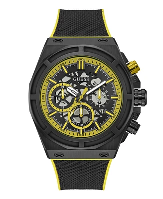 Guess Men's Multi-Function Black Nylon, Silicone Watch, 47mm