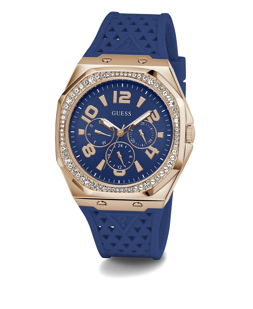 Guess Women's Multi-Function Blue Silicone Watch, 40mm