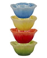 Certified International Blossom Set of 4 3-d Floral Ice Cream Bowls