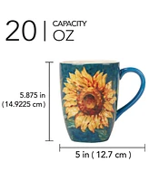 Certified International Golden Sunflowers Set of 4 Mugs