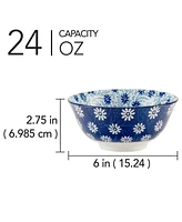 Certified International Carnival Blue Set of 6 All Purpose Bowl, 6.25" 6 Asst