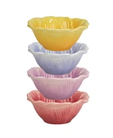 Certified International Hummingbirds Set of 4 3-d Floral Ice Cream Bowls, 4 Asst