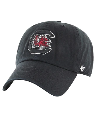 Men's '47 Brand Black Distressed South Carolina Gamecocks Vintage-Like Clean Up Adjustable Hat