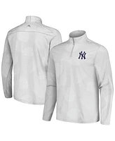 Men's Tommy Bahama Gray New York Yankees Delray Frond IslandZone Half-Zip Jacket