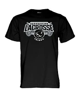 Men's and Women's Blue 84 Black Providence Friars 2024 Lacrosse Season T-shirt