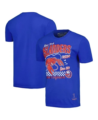 Men's Mitchell & Ness Royal Distressed New York Islanders Seafood T-shirt