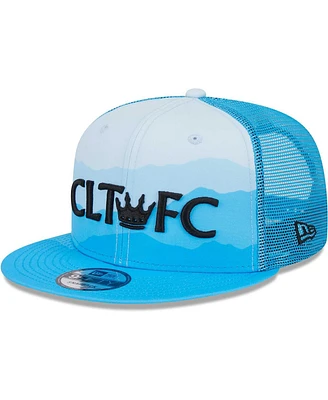 Men's New Era Blue Charlotte Fc Jersey Hook Trucker 9FIFTY Snapback Hat