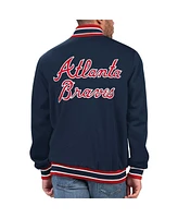 Men's Starter Navy Atlanta Braves Secret Weapon Full-Snap Jacket