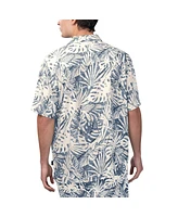 Men's Margaritaville Tan Houston Texans Sand Washed Monstera Print Party Button-Up Shirt