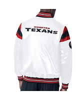 Men's Starter White Houston Texans Satin Full-Snap Varsity Jacket