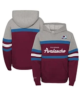 Big Boys Mitchell & Ness Burgundy Colorado Avalanche Head Coach Pullover Hoodie