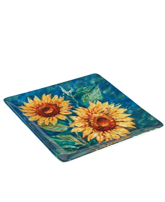 Certified International Golden Sunflowers Square Platter
