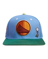 Men's Pro Standard Light Blue, Green Golden State Warriors Retro Program 2-Tone Snapback Hat