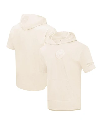 Men's Pro Standard Cream Seattle Mariners Neutral Short Sleeve Hoodie T-shirt