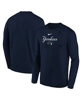 Big Boys Nike Navy New York Yankees Authentic Collection Long Sleeve Performance T-shirt