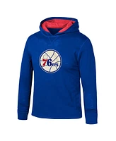 Big Boys Mitchell & Ness Royal Distressed Philadelphia 76ers Hardwood Classics Legendary Slub Lightweight Pullover Hoodie