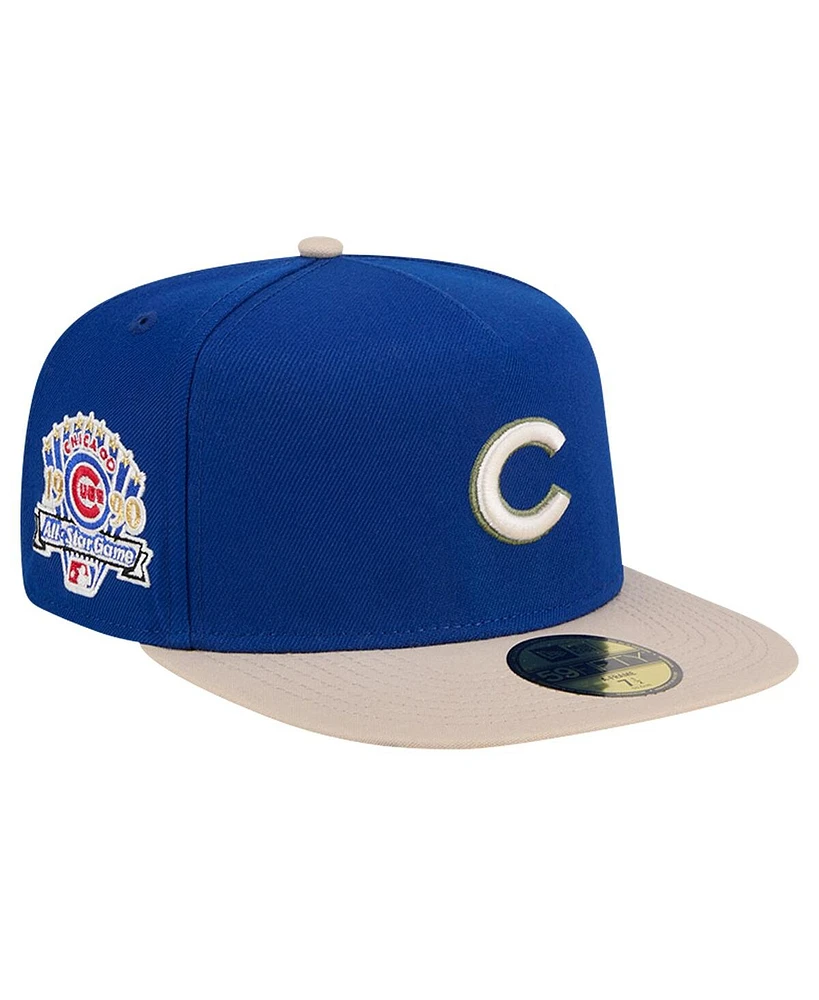 Men's New Era Royal Chicago Cubs Canvas A-Frame 59FIFTY Fitted Hat