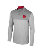 Men's Colosseum Gray Rutgers Scarlet Knights Tuck Quarter-Zip Top