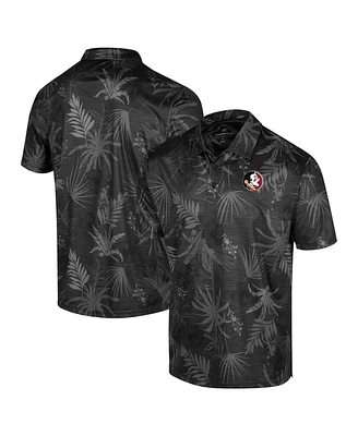 Men's Colosseum Black Florida State Seminoles Big and Tall Palms Polo Shirt