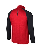 Men's Colosseum Red Louisville Cardinals Langmore Raglan Quarter-Zip Top