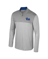 Men's Colosseum Gray Pitt Panthers Tuck Quarter-Zip Top