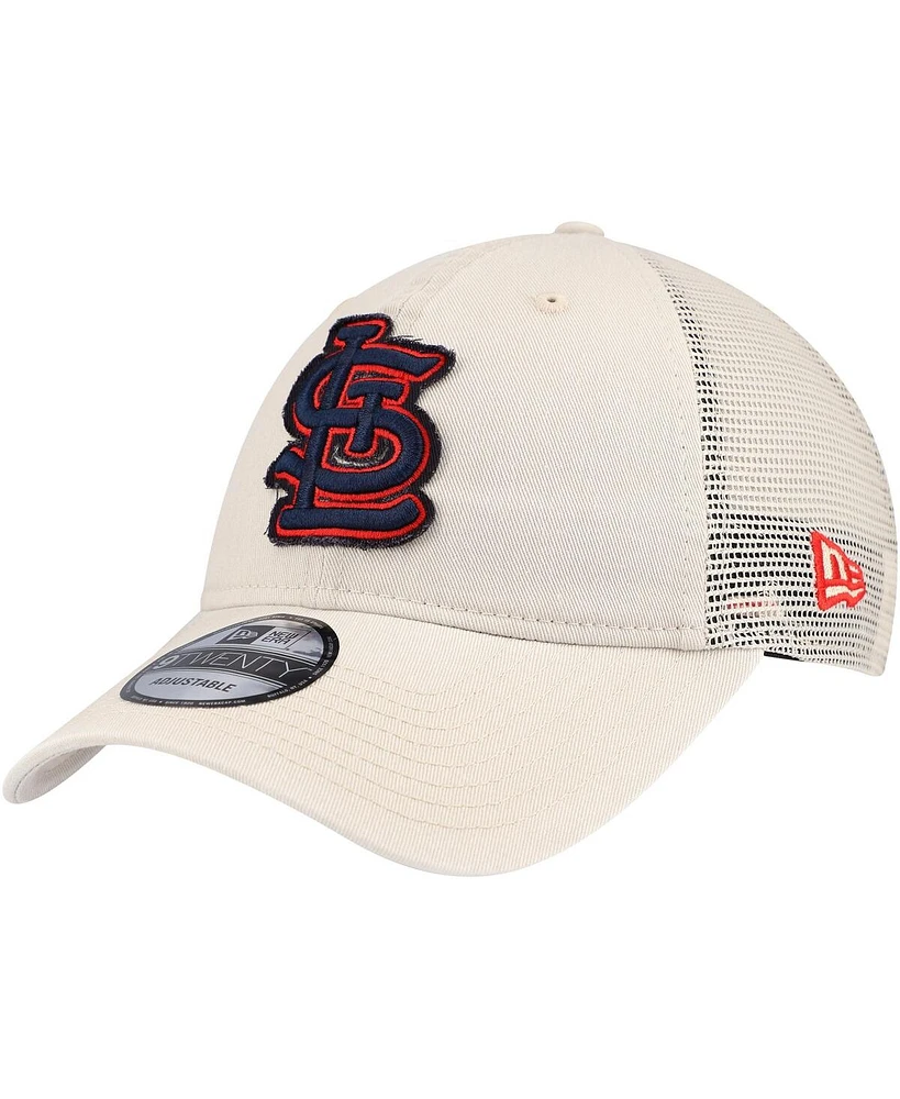 Men's New Era Stone St. Louis Cardinals Game Day 9TWENTY Adjustable Trucker Hat