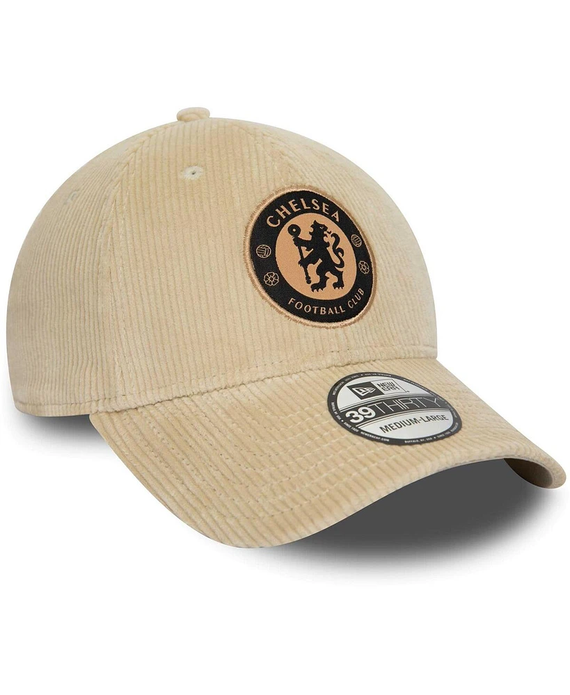 Men's New Era Khaki Chelsea Corduroy 39THIRTY Flex Hat