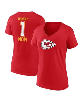 Women's Fanatics Red Kansas City Chiefs Mother's Day V-Neck T-shirt