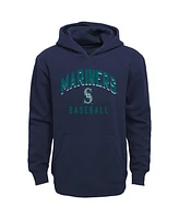 Toddler Boys and Girls Navy, Gray Seattle Mariners Play-By-Play Pullover Fleece Hoodie Pants Set