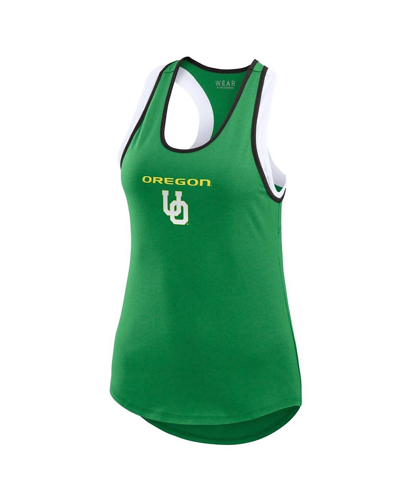 Women's Wear by Erin Andrews Green Oregon Ducks Open Hole Razorback Tank Top