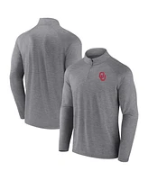 Men's Fanatics Gray Oklahoma Sooners Primary Logo Raglan Quarter-Zip Top