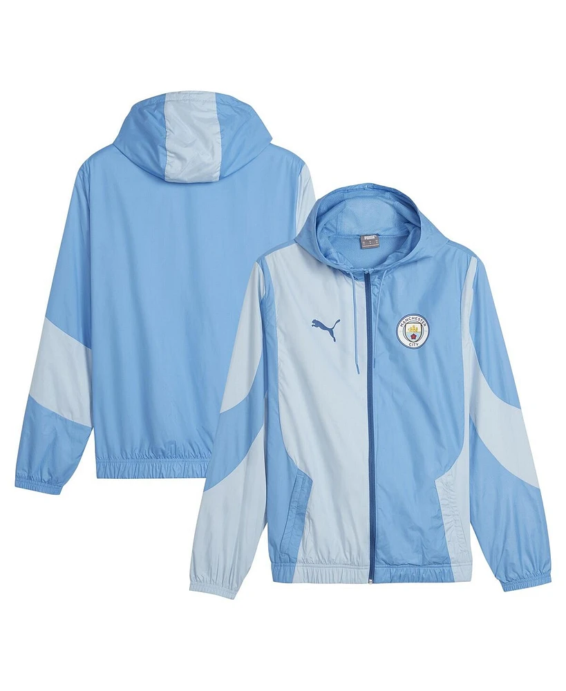 Men's Puma Blue Manchester City 2023/24 Pre-Match Full-Zip Hoodie Jacket
